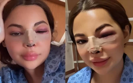 Bloqer Nuray Muxtarovanın burnu çürüdü - DOLĞU FACİƏSİ FOTO